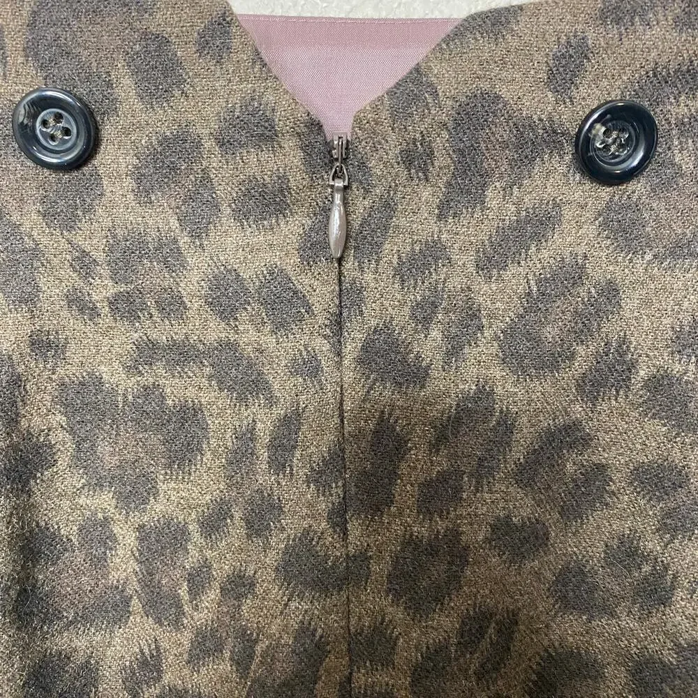 Rebecca Taylor Skirt Women's Size‎ 4 Leopard Print Back Slit Pencil Skirt